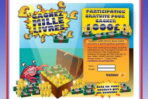 page accueil de la loterie