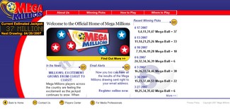 page accueil de la loterie